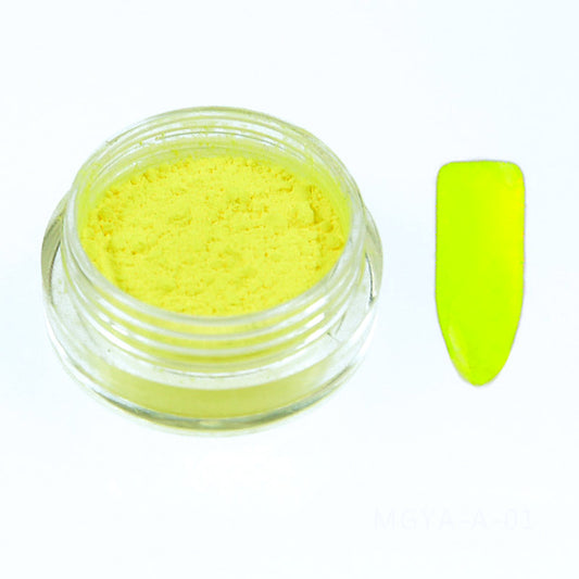 Neon Nail Pigment Powder, Yellow

How to use:

Use over a white base for the brightest effect.

Apply a base coat, and cure it for 30 seconds under a manicure lamp
Use the applicator to tap on the powder
Gently buff the powder into your nail using the applicator, the more powder you apply, the deeper the colour
Apply a protective no-wipe UV top coat