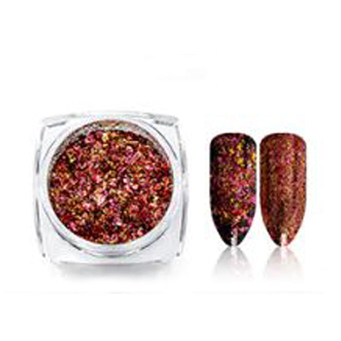 Two-Tone Nail Flakies, Gold + Pinks