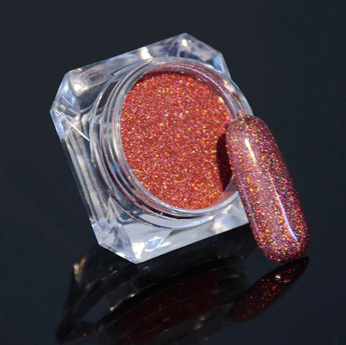 Holo Laser Nail Glitter Powder, Orangey. Beautiful.