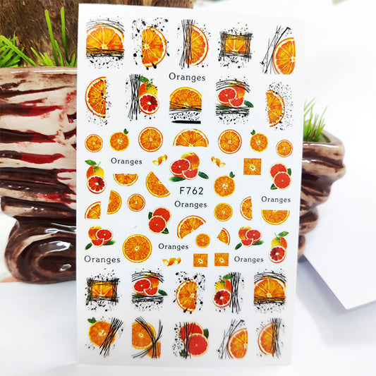 Orange Fruity Nail Stickers