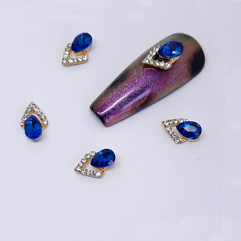 Sparkling Nail Charms with Blue + Clear Gems. Beautiful sparkly charms, also available in other colours.