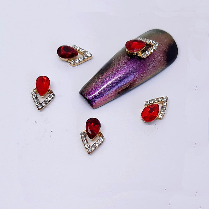Sparkling Nail Charms with Red + Clear gems, beautiful and sparkly.