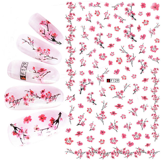 Self-Adhesive Pink Blossom Nail Stickers