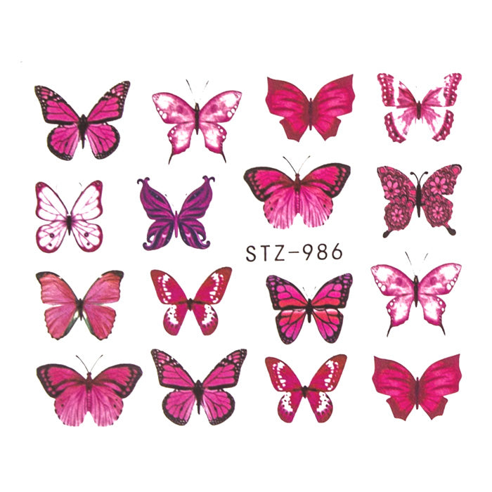 Pink Butterflies Nail Decals