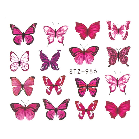 Pink Butterflies Nail Decals