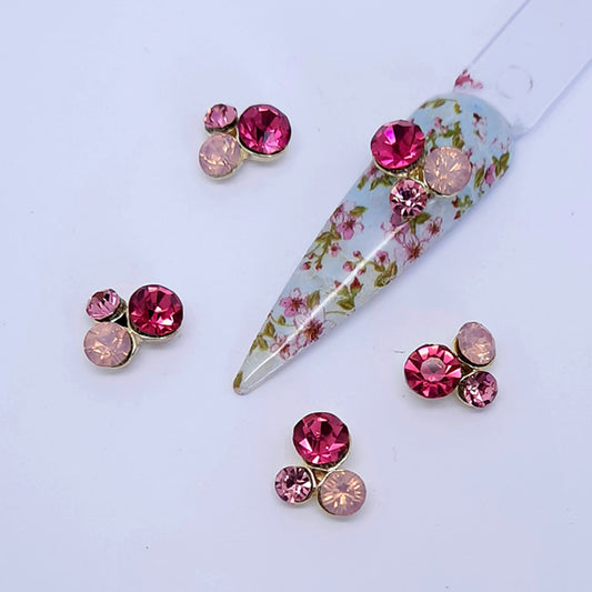 Cute Pink Cluster Nail Charms. Lovely pink cluster charms.