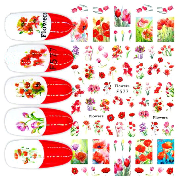 Poppies + Tulips Nail Stickers