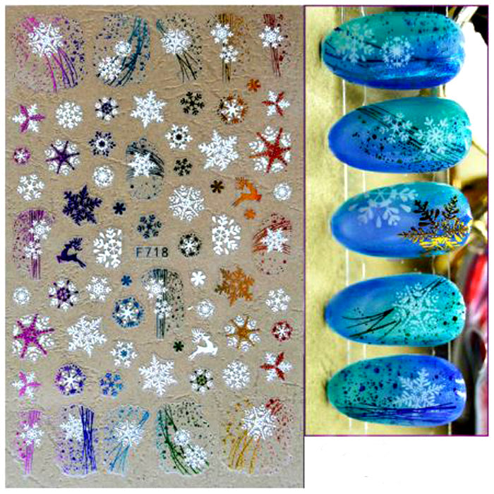 Rainbow Christmas Nail Stickers F718