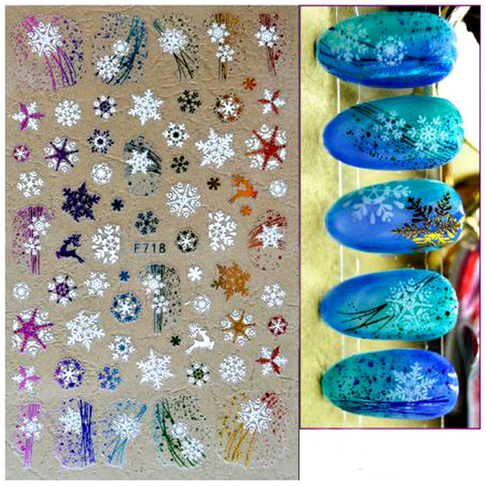 Rainbow Christmas Nail Stickers F718