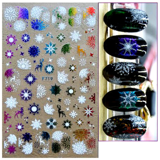 Rainbow Christmas Nail Stickers F719