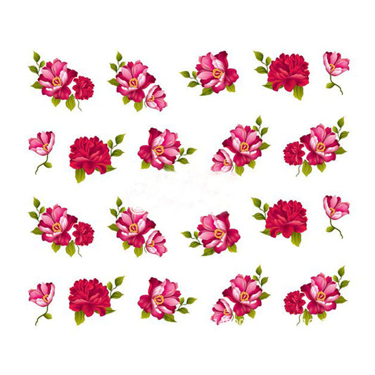 Red Roses Nail Water Decals