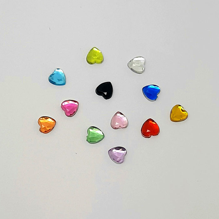 10 x Rhinestone Hearts 6mm