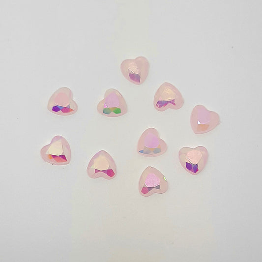 10 x Coeurs de sirène, rose pâle 6 mm