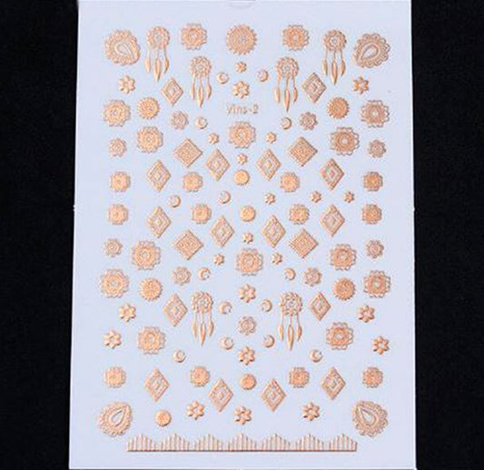 Rose Gold Shapes + Dreamcatcher Nail Stickers