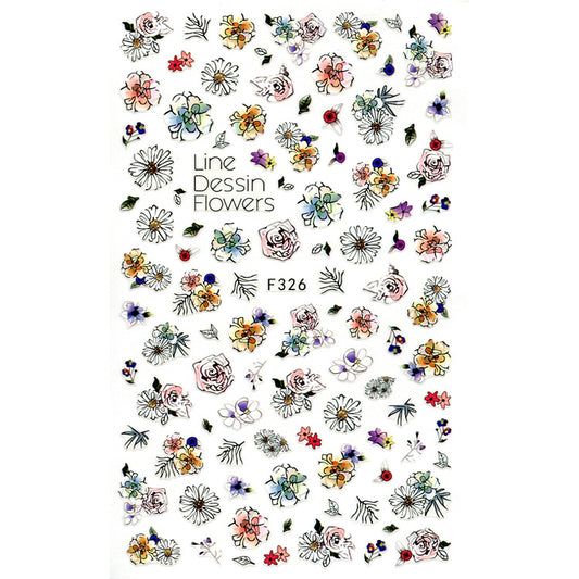 Self-Adhesive Flower Nail Stickers