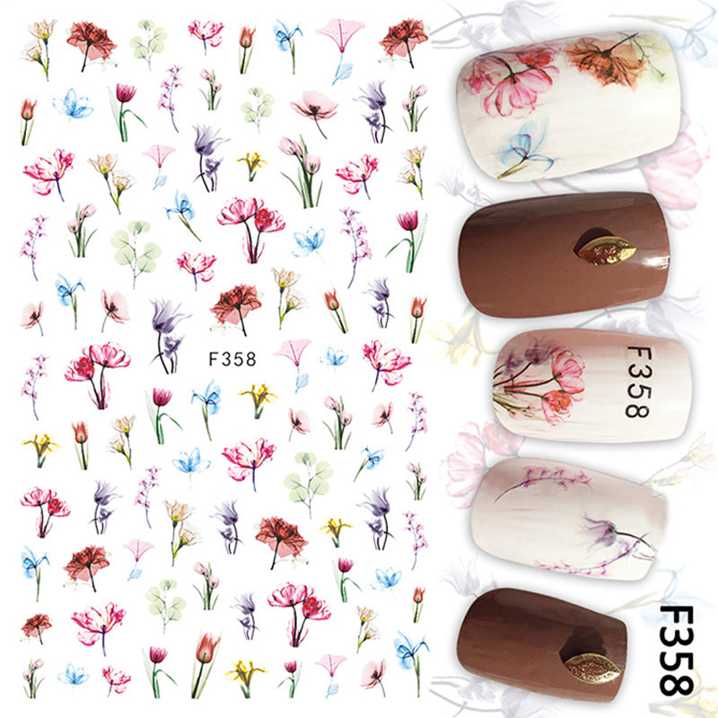 Self Adhesive Flower Nail Stickers