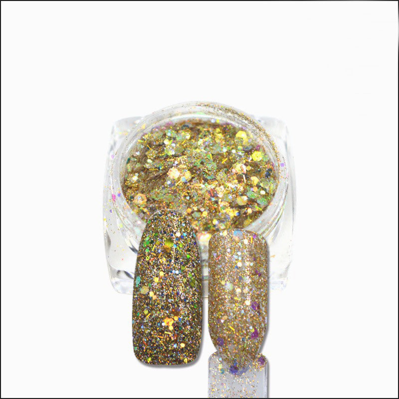 Sequin Nail Glitter Pigment, Gold