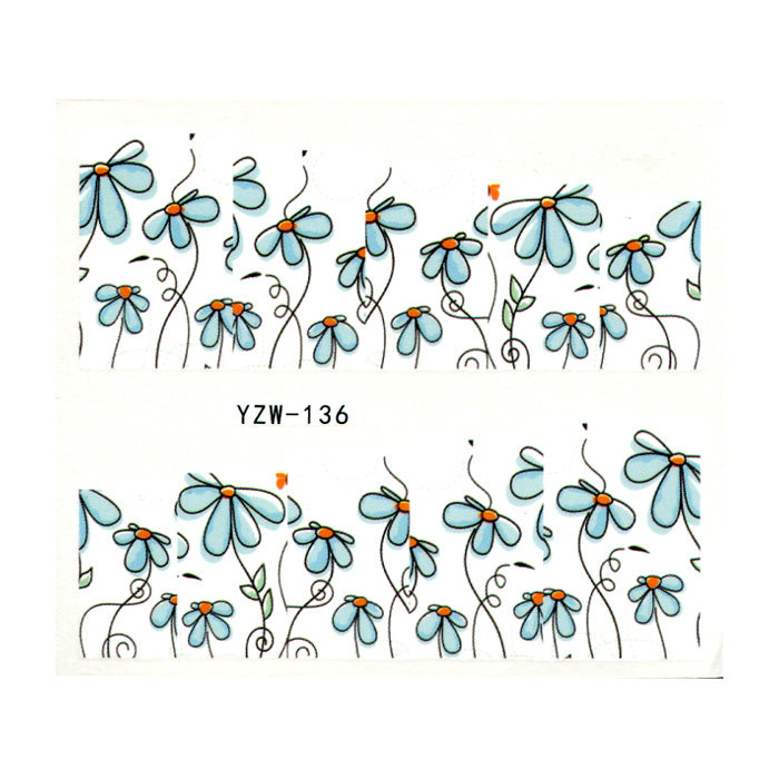 Simple Blue Flowers Decals