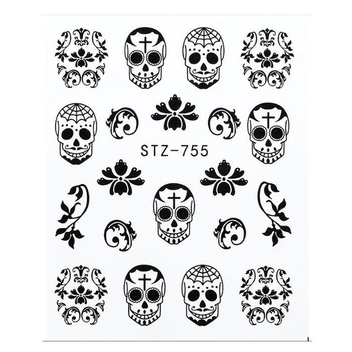 Halloween Skulls Water Decals