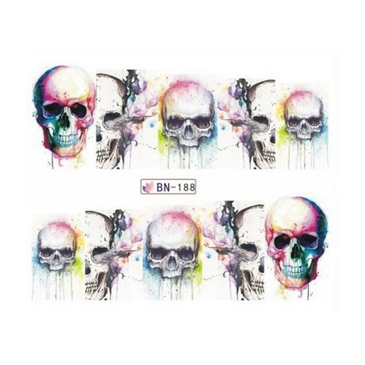 Colourful Skull Water Decals