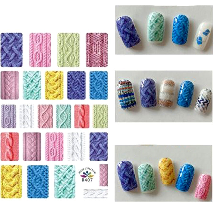 Cable Knit Sweater Nail Stickers