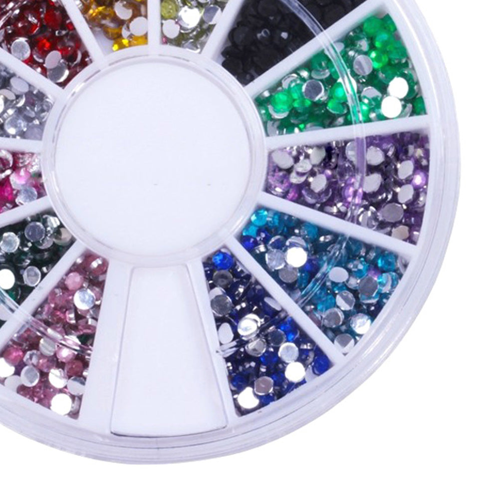 Coloured Rhinestone Half Rounds