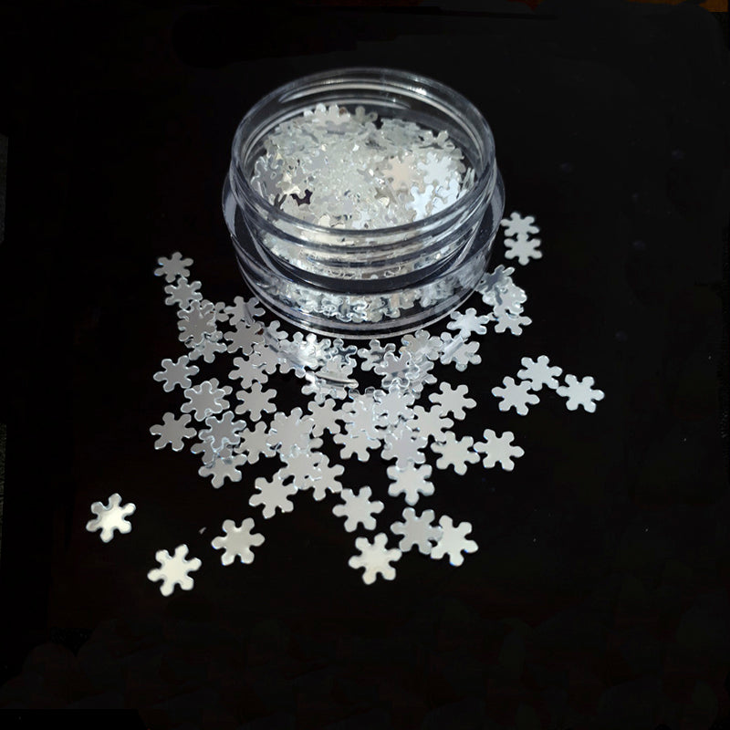 Snowflake Nail Glitter, Small Silver