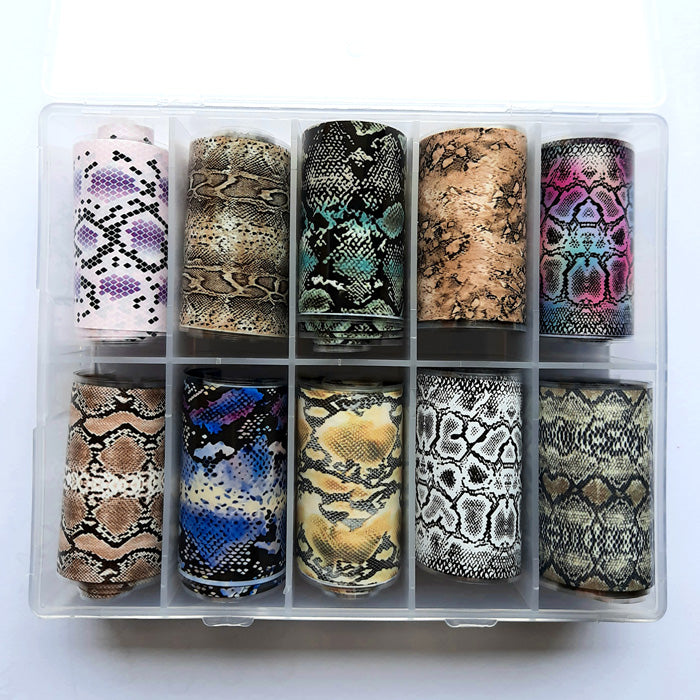 10 x Nail Foil Set, Snakeskin