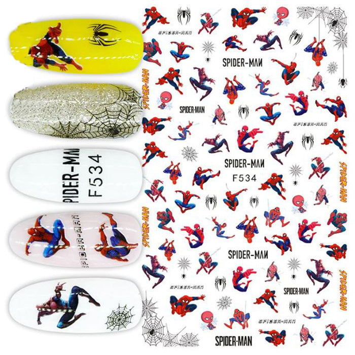 Self-Adhesive Spiderman Nail Stickers