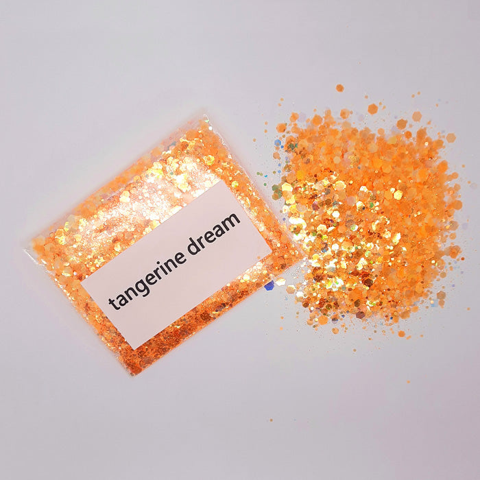 'Tangerine Dream' Bright Orange Nail Glitter