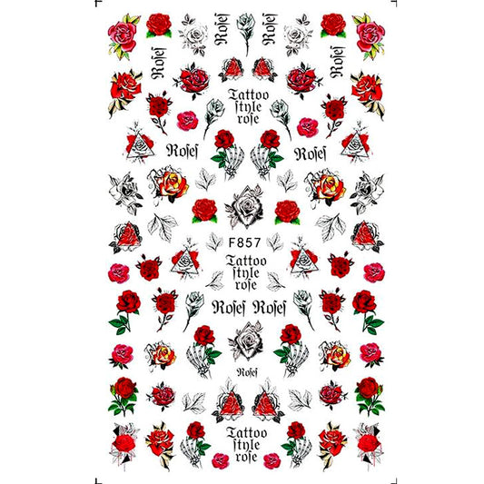 Roses Tattoo Nail Stickers