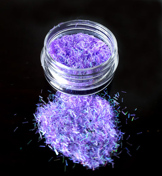 Holo Nail Tinsel Threads, Lilac. Lovely little pieces of nail tinsel. Other colours also available.