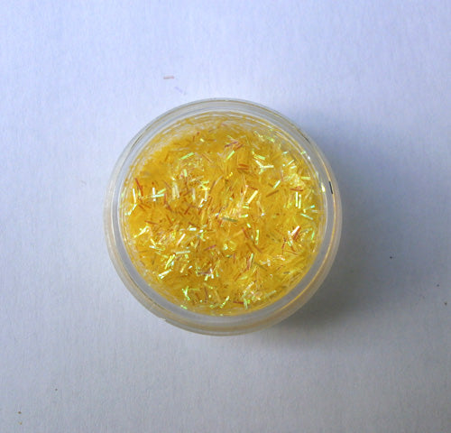 Holo Nail Tinsel Threads, Yellow. Gorgeous little tinsel threads, also available in other colours.