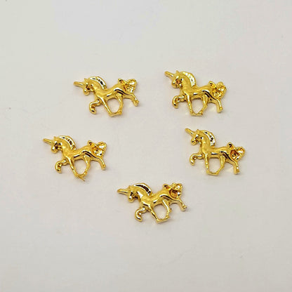 Unicorn Nail Charms, Gold or Silver x 6