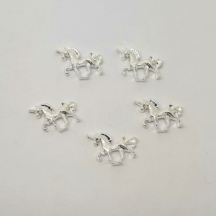 Unicorn Nail Charms, Gold or Silver x 6