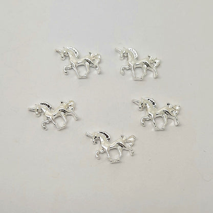 Unicorn Nail Charms, Gold or Silver x 6