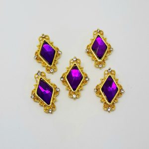 purple diamond nail charms