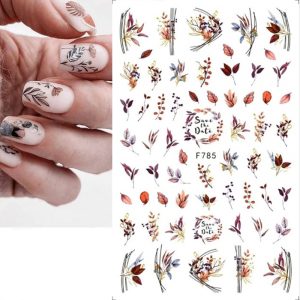 leaves nail stickers
